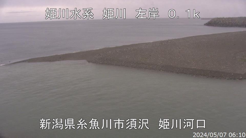 新潟県の海ライブカメラ｢24姫川河口｣のライブ画像